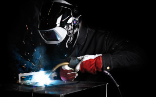 Welder black suit welding metal 2 - metal free wallpaper