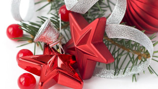 Red star ornament christmas berry - ornament free wallpaper