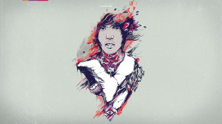 Woman scarf cigarette blood blackhair - her head and a scarf free wallpaper