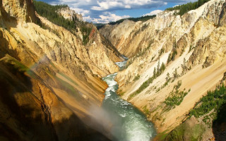 River canyon mountains rainbow sunny - a canyon free wallpaper