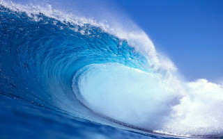 Large blue wave breaking ocean - the ocean water free wallpaper
