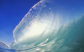 Breaking wave sunlight blue green - a wave free wallpaper