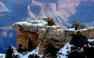 Rocky cliff snow trees mountain - carol sutton free wallpaper