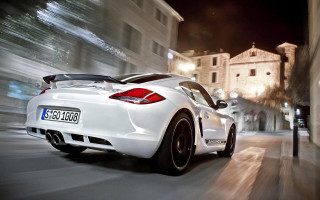 White sports car night street - a street free wallpaper for desktop