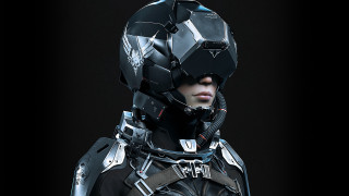 Futuristic man armor helmet cyberpunk - cyberpunk style free wallpaper