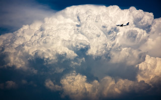 Clouds sky jetliner stormy matte - a cloud free wallpaper
