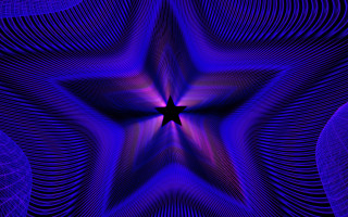 Star surrounded blue purple mandelbrot - c4d free wallpaper