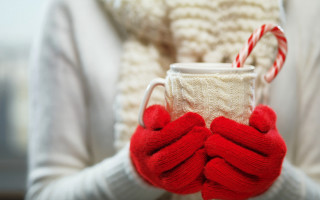 Person holding cup candycane winter - a candy cane free wallpaper
