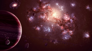 Red object space star foreground - galaxy free wallpaper