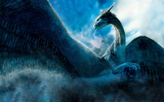 Dragon wings spread clouds head - its wing free wallpaper for desktop