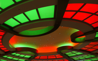 Ceiling windows lights green red - ceiling free wallpaper