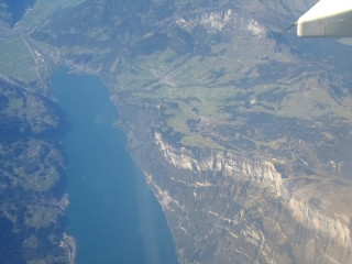 River view airplane wing mountain - an airplane window free wallpaper for desktop