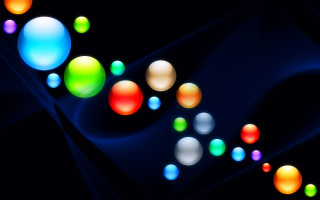 Multicolored balls floating abstract planet - planet free wallpaper for desktop