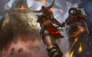 Woman sword demon cave fantasy - a sword next free wallpaper