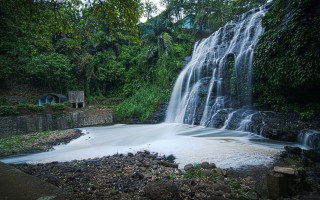 Waterfall smallbuilding forest mountain lake - afewerk tekle free wallpaper