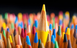 Colored pencils yellow center ultrafine - a close up of a group free wallpaper