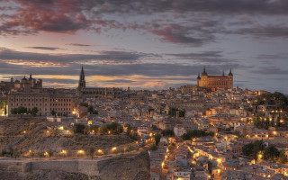 City castle night lights magic 2 - el greco free wallpaper