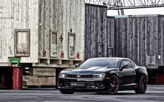 Black car building red rim - tire free wallpaper
