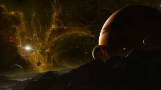 Space planet star light mountain - planet free wallpaper for desktop