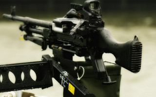 Machinegun stand river yellowtag photorealism - a stand free wallpaper