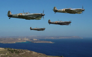 Four planes flying over water - colin hayes free wallpaper