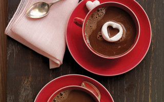 Hot chocolate hearts spoon folk - decoration free wallpaper
