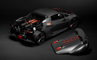 Car hood engine red stripe - the hood and the hood free wallpaper