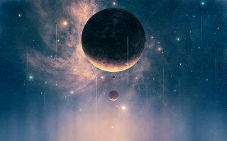 Planet star cluster sky moon - planet free wallpaper