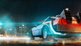 Back to the future car - matte drawing free wallpaper for desktop