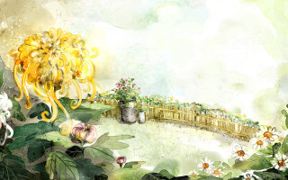 Flower garden fence flowers sky - anna dittmann free wallpaper