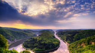 River valley clouds sunshine landscape - the cloud above free wallpaper