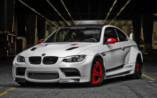 White car red rims parking - red rim free wallpaper