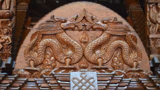 Carved wooden dragon cross arkhip - dragon art free wallpaper