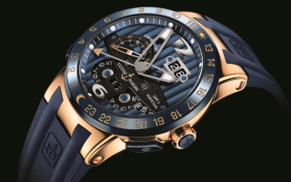 Watch blue strap gold case - a watch free wallpaper