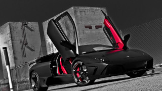 Black red sports car open 3 - the door open free wallpaper