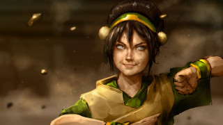 Woman green yellow outfit pointing - stanley artgerm lau free wallpaper