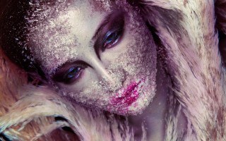 Purple makeup fur coat closed - contemporary free wallpaper for desktop