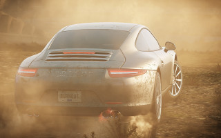 Silver sports car dirt road - dust free wallpaper