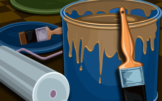 Paint can paintbrush paint checkered - floor free wallpaper