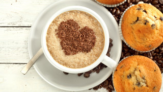 Coffee heart cookie muffins whiteplate - cookie free wallpaper