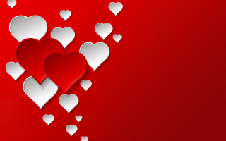 Hearts flying red background white - anne dunn free wallpaper