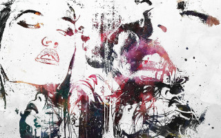 Woman face paint splatter ink - paint splatter free wallpaper
