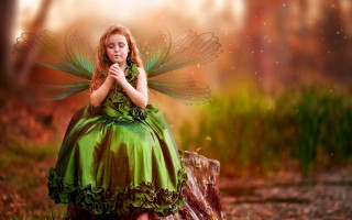 Young girl fairy wings forest - a young girl free wallpaper