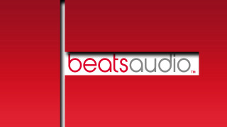 Red white black beatsaudio daualset - a white sign free wallpaper