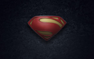 Superman logo dark background red 4 - free 3d render wallpaper for desktop