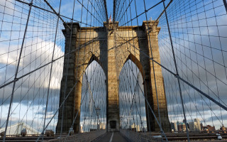 Brooklyn bridge skyline fence ferris - christo free wallpaper for desktop