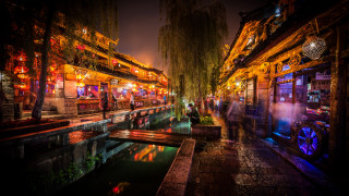 Autumn night cityscape tokyo river - the building free wallpaper