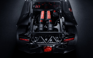 Black sports car red exhaust - extreme free wallpaper