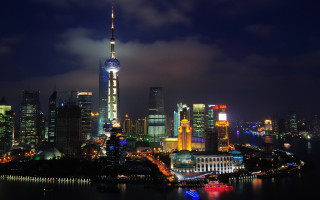 City skyline night lights bridge 5 - cao buxing free wallpaper
