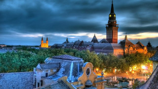 City clocktower night cloudy matte - ferenc joachim free wallpaper